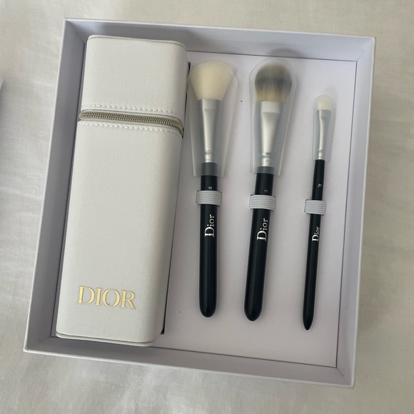 Dior White and Black Brush Set with Case - Picture 1 of 9